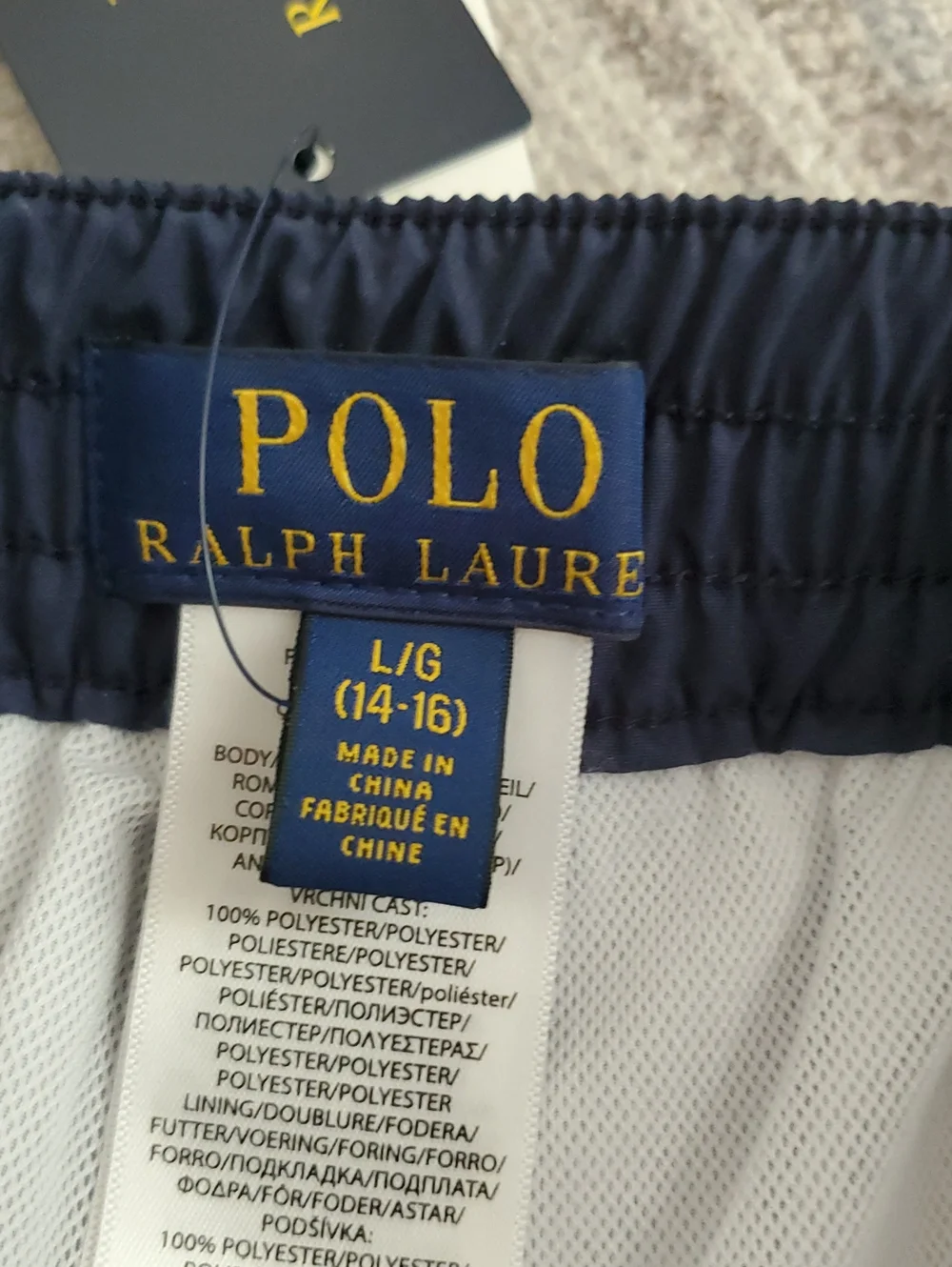NWT Polo Ralph Lauren Teen Boys Striped Swim Trunks Swimsuit SzL (14-16)